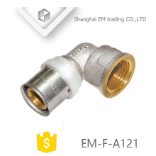 EM-F-A121 Kupfergleiche weibliche Ellenbogen Messing Nickel plattiert Kompressionsverschraubung